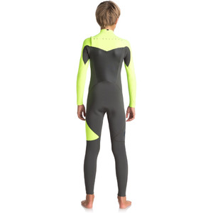 2018 Quiksilver Boys Syncro Series 3/2mm Chest Zip Wetsuit JET BLACK / SAFETY YELLOW EQBW103019
